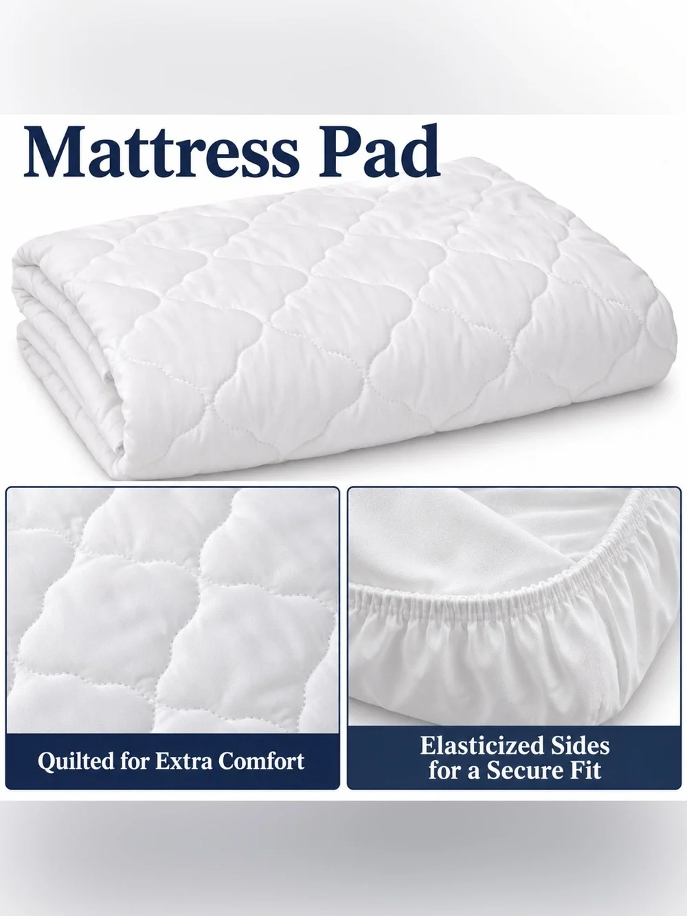 Pink XL Twin Sheet Set & White Mattress Pad